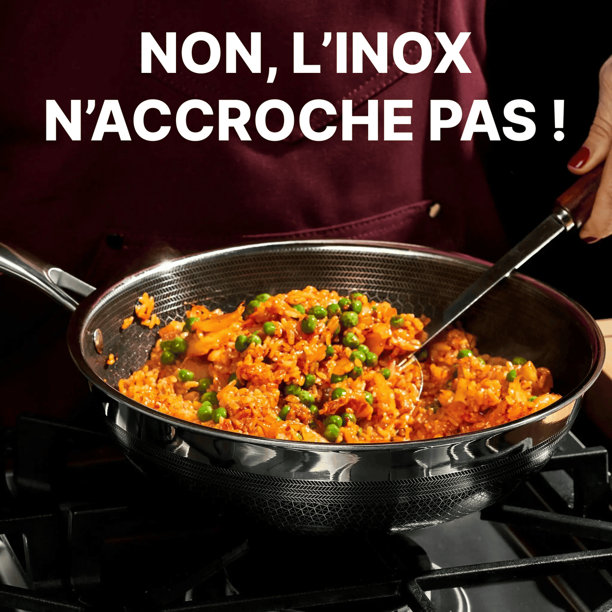 La Poêle Hybride Antiadhésive Inox Premium - 24 cm