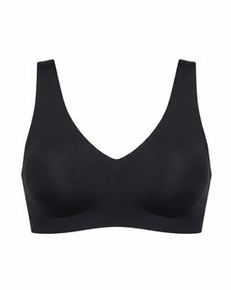 Soutien-gorge noir sans armatures Onalie, vue de face sur fond blanc.